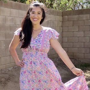 Trento Floral High/Low Dress